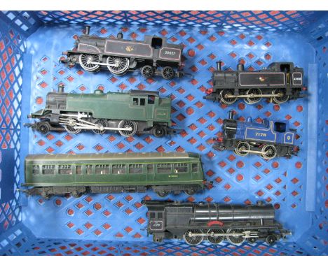 Six Triang, Hornby 'OO' Gauge/4mm Playworn Unboxed Locomotives, 0-4-0, 0-6-0, 0-4-4, 2-6-2, 4-6-2, Princess Elizabeth (no ten