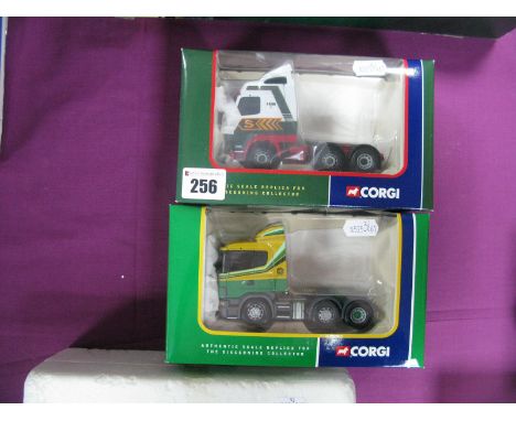 Two Corgi 1:50th Scale Diecast Model Commercial Vehicle Tractor Units, #CC12405 Volvo FH Tractor 'Eddie Stobart', #CC12206 Sc