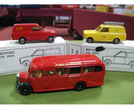 Three White Metal/Diecast Model Commercial Vehicles (Code 3), including Tober Models Bedford HA Van 8 CWT Post Office Telepho