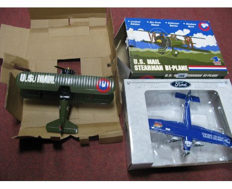 Two Spec Cast (IOWA) Diecast Model Airplane Banks, #49021 5-AT Tri-Motor Airplane Bank 'United States Postal Service', #37522