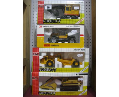 Four Joal Diecast Model Plant Machinery Vehicles, of differing scales including #216 1:70th Scale CAT 225 Hydraulic Excavator