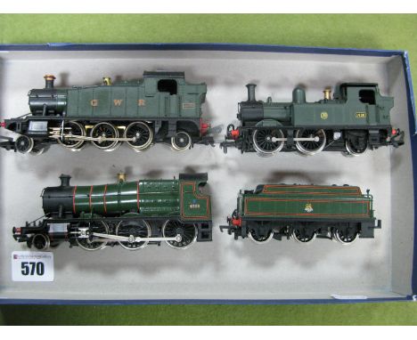 Three Unboxed 'OO' Gauge/4MM Steam Locomotives, Dapol 0-4-2 GWR Tank R/No.1420, Lima 2-6-2T Prairie Class 45 R/No. 4589, Bach