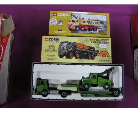 Three Corgi Diecast Model Commercial Vehicles, #31003 Chris Miller AEC Ergomatic Articulated Scammell Highwayman Crane and Lo