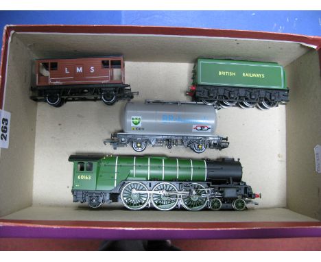 A Hornby 'OO' Scale 4-6-2 Locomotive, and two wagons, unboxed.