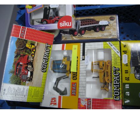 Six Boxed Diecast Model Commercial Vehicles and Plant Machinery Vehicles, by Joal, Siku, Vanguards, Corgi including Joal 1;35