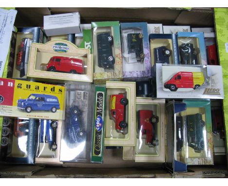 Approximately Thirty Diecast Model Vehicles, by Lledo, Corgi, Lledo 'Vanguards', nearly always with a Channel Islands Postal 