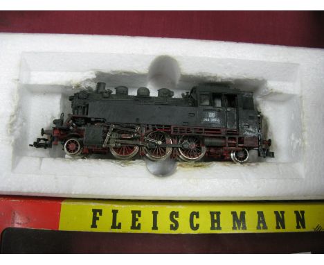 Fleischmann 'HO' Gauge Ref 4064 2-6-4 Steam Tank Locomotive, DB Railways R/No. 064389-0, poorly weathered, boxed, playworn, b
