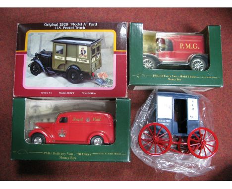 Four Diecast Model Vehicles, by The Yorkshire Co, (USA), Ertl and other including 1:25th Scale 1929 "Model A" Ford U.S Postal