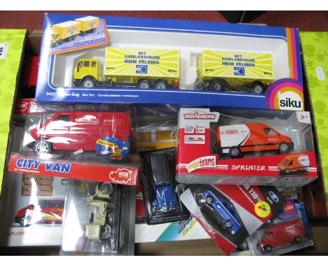 A Quantity of Diecast and Plastic Model Vehicles of Differing Scales, by Siku, Majorette, Dickie, other all with European, Ru