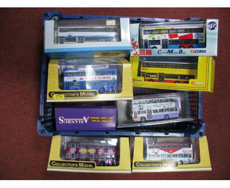 Ten Diecast Model Buses, by Corgi, CSM, Asianbus, Peak Horse Toys, including Corgi #43210 1:76th scale China Motor Bus Olympi