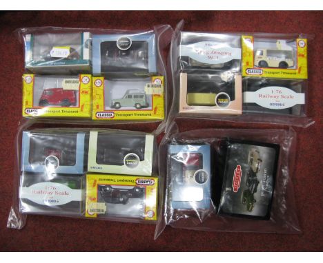 Fourteen Cased/ Boxed 1:76 Scale Diecast Vehicles, eight Oxford, four Classix, one Corgi ref CR1003 - three car set, one Cara