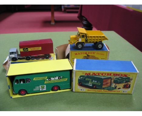 A Matchbox Kingsize No. K-5 Foden Dumper Truck, boxed, No. M-6 Racing Car Transporter, boxed No. M-2 Articulated Freight Truc