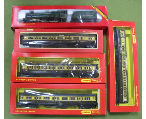 A "OO" Scale 4-6-0 GWR Locomotive 'Albert Hall' by Hornby, plus four Eight Wheel GWR Coaches by Hornby, all boxed.