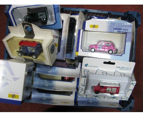 Seventeen Diecast Model Vehicles, mainly by WSI, Corgi, Lledo, all with Aland Postal liveries including WSI Model Samlarbil N