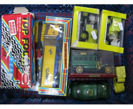 Seven Plastic Model Vehicles, by ETL, Sesame, EKO, Alfremema Norte and other, all with Postal themed liveries including green