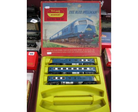 A Triang/Hornby 'OO' Scale Blue Pullman Train Set, yellow cab version, playworn, boxed, box poor.