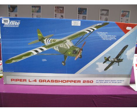 An E-Flute Balsa Wood Sport Scale Piper L-4 Grasshopper 250 Model Aircraft, wingspan 970mm, per-installed tail, quick assembl