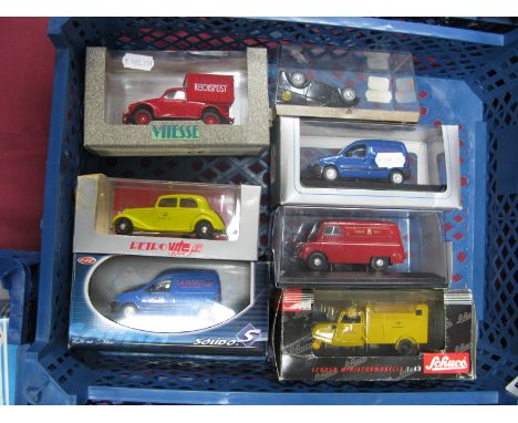 Seven Diecast Model Vehicles, approximately 1:43rd Scale by Vitesse, Solido, Brumm, Schuco, Oxford Diecast and other, all wit