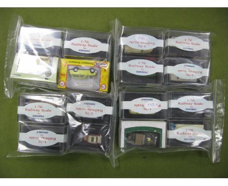 Sixteen Cased Oxford 1:76 Scale Diecast Vehicles, condition excellent.