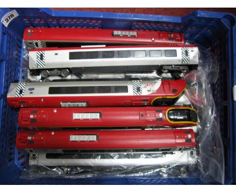 A Quantity of 'OO' Gauge 'Virgin Pendolino', comprising, Hornby four car set - loco dummy plus two  coaches, and Bachmann fiv