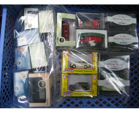 Sixteen Cased Oxford, Classix Diecast Vehicles, nine 1:76 scale, seven 'N' gauge, condition excellent.