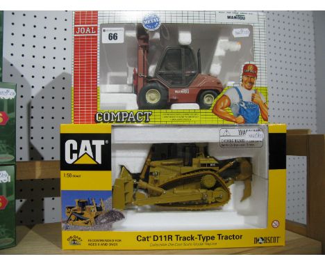 A Norscott 1:50th Scale Diecast Model CAT DIIR Track Type Tractor; together with a Joal 1:25th Scale Diecast Model Maniton MS