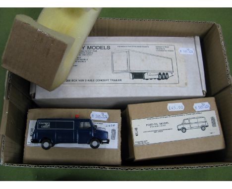 Two White Metal Kit Built Model Vehicles, 'Post-Tel Model Promotions' both Sherpa's 'Jersey Post', 'Guernsey Post Office'; to