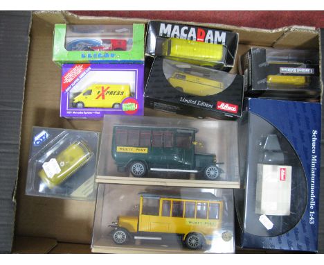 Eight Diecast Model Commercial Vehicles, by Diano, Siku, Macadam, Schuco, City, Eligor, all with a German Postal theme, predo