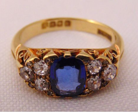 18ct yellow gold, sapphire and diamond dress ring, approx total weight 5.4g