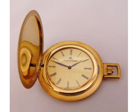 Jaeger LeCoultre 18ct yellow gold pocket watch, gilt wash dial with Roman numerals, approx total weight 49.0g