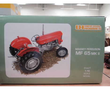 A Universal Hobbies 1:16 scale die-cast Massey Ferguson MF65 MKII, in original box