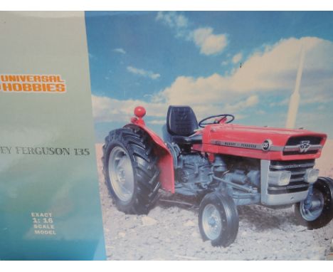 A Universal Hobbies 1:16 scale die-cast, Massey Ferguson 135, in original box