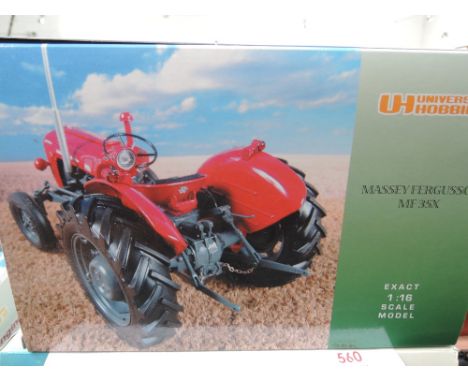 A Universal Hobbies 1:16 scale die-cast Massey Ferguson MF35X, in original box