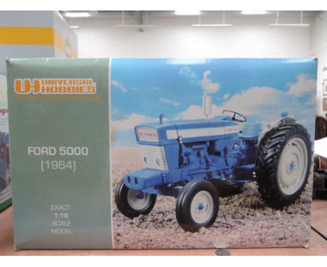 A Universal Hobbies 1:16 scale die-cast, Ford 5000 (1964), in original box