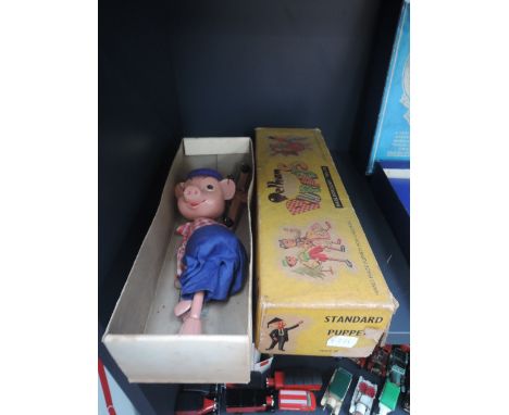 A Pelham puppet, Pinky, in original box