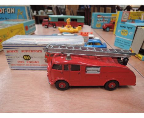 A Dinky SuperToys die-cast Fire Engine, in original box 955