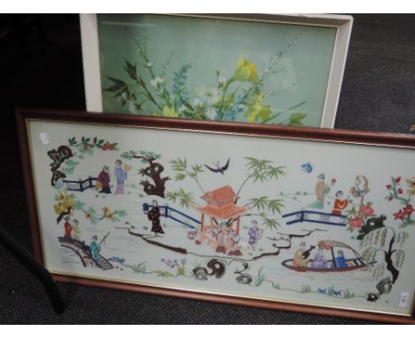 A modern embroidery and a Vernon Ward print 
