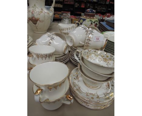A Queen Anne pattern tea service and other tea wares