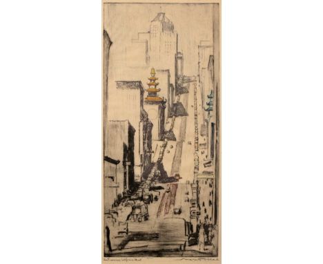 Max Pollak (1886-1970) San Francisco, California Street, 1930 55/150, signed, titled, and numbered in pencil (in the margin) 