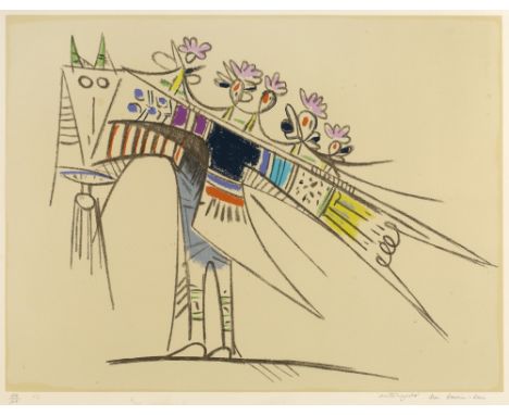 Wilfredo Lam (1902 - 1982) Bird 64/100, signed, numbered and titled in pencil etching and aquatint 65 x 79cm; together with a