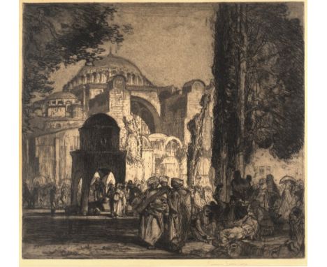 Frank Brangwyn (1867-1956) Santa Sophia, Constantinople, 1906 signed in pencil (lower right) etching 48 x 52.5cm. The paper i