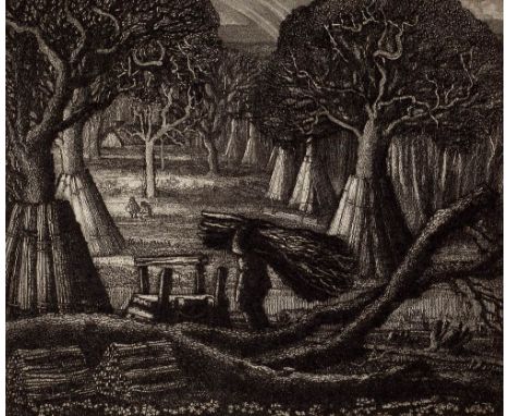 Robin Tanner (British, 1904-1988) Wiltshire Woodman, 1930 13/50, signed and numbered in pencil (in the margin) etching 11.2 x