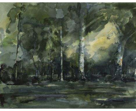 Modern School Figures in an archway indistinctly signed 'Igal'? watercolour 45 x 59cm; together with a Ron Ford watercolour, 