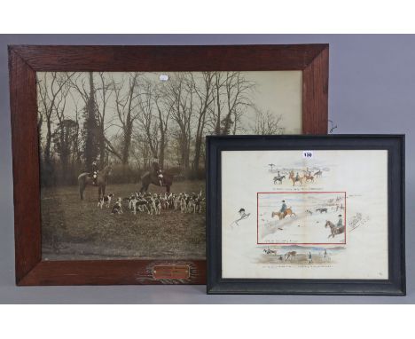 An early 20th century watercolour painting depicting three fox-hunting scenes, signed V. Lovett? &amp; dated 1911, _cm x _cm,