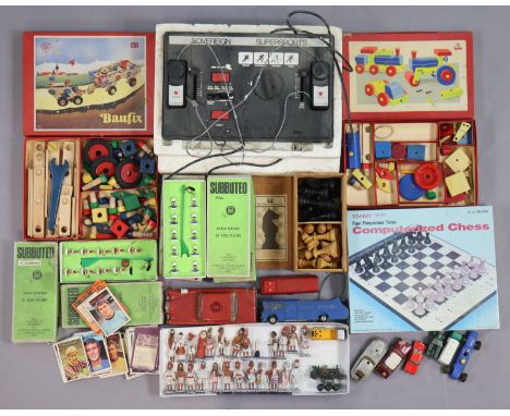 A Baufix (German) child’s construction set (Nr o), a Lola ditto, both boxed, an H.P &amp; Sons chess set, various scale model