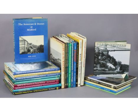 Twenty-five various volumes on Railways, etc.; &amp; a Limited edition coloured railway print, 42cm x 60cm in a glazed frame.