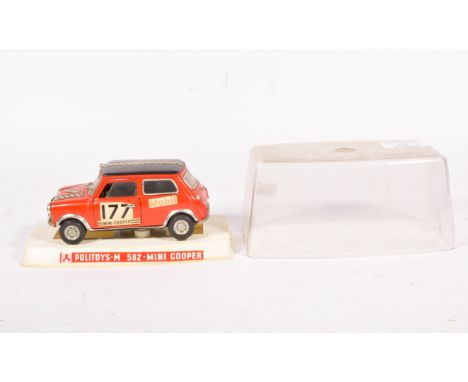 Polistil diecast model Mini-Cooper 1:25 scale, racing stripes and no.172 stickers, boxed.