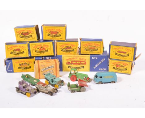 Matchbox toys 1-75 series diecast models, including no.2 car transporter, no.41 Jaguar E Type, no.31 Ford Mustang, no.12 Jeep