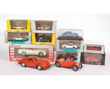 Minichamps 1:43 scale model Porsche models boxed, along with other examples by Brumm and Franklin mint, (12).