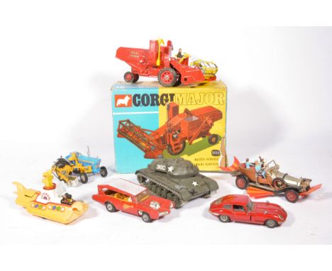 Corgi Toys diecast vehicles to include Massey Ferguson combine harvester boxed, The Monkeemobile, Ford tractor, The Yellow Su